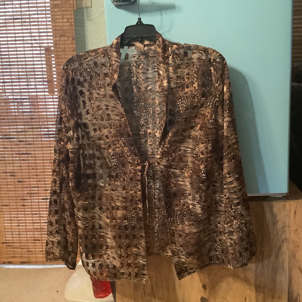 Notations 1X Tie Front Jacket